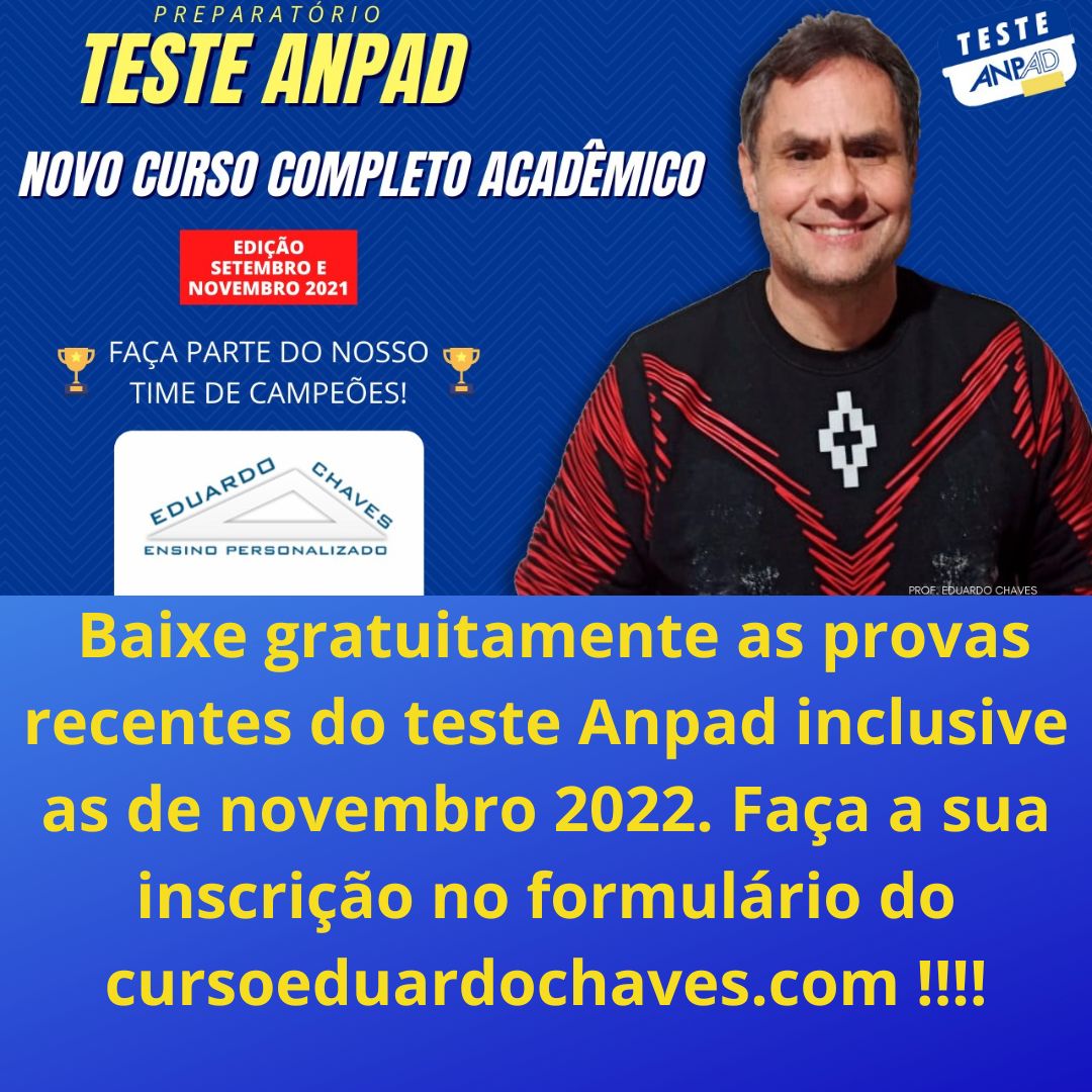 Teste Anpad 2023 - Grandes inovações no curso expresso e síncrono de aulas  ao vivo para edições