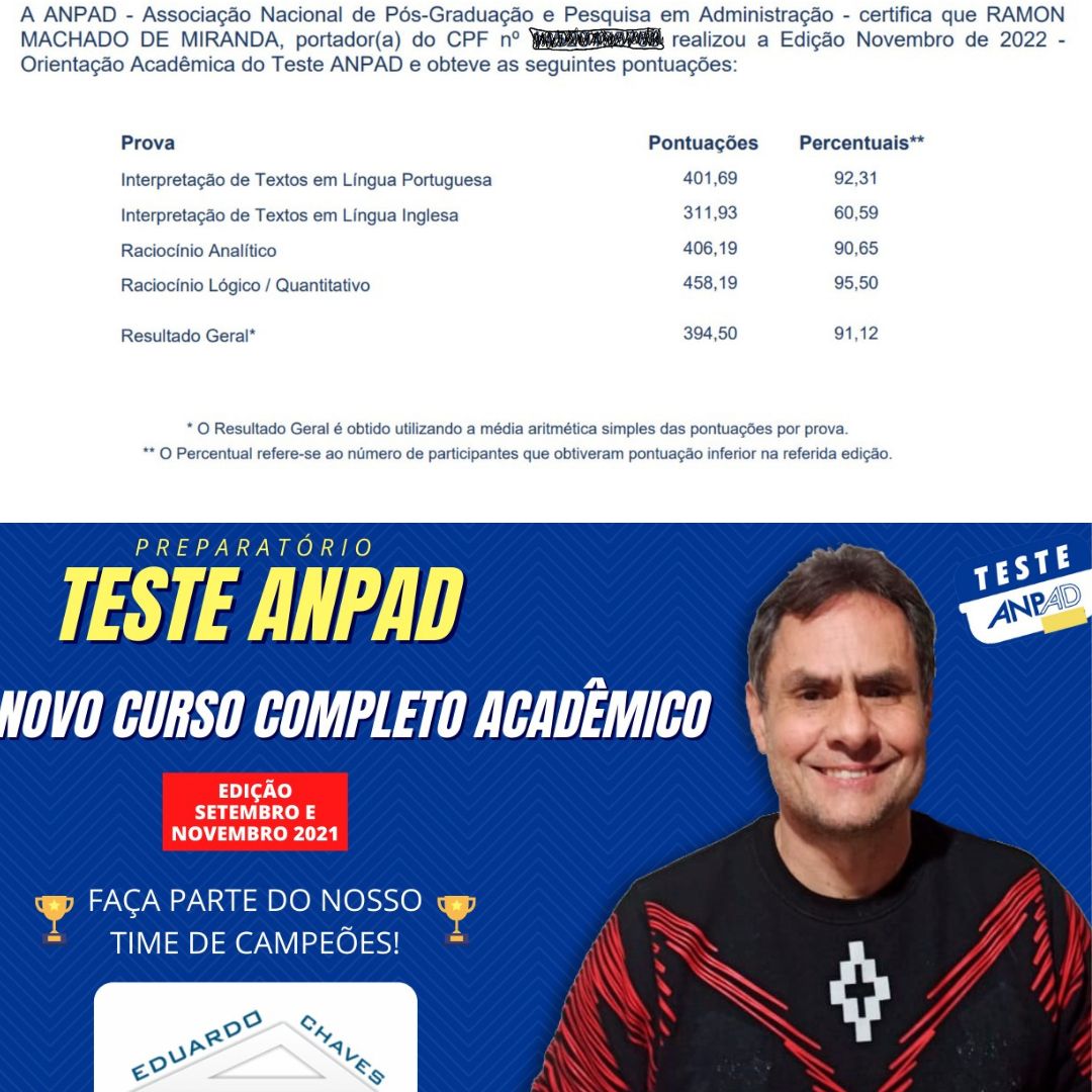 Teste Anpad 2022 - 2023 - Curso de provas ao vivo para a edição de novembro  de 2022